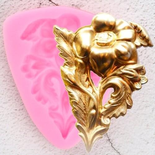 Flower Stem Silicone Molds Relief Leaves Cake Border Fondant Mold DIY Cake Decorating Tools Candy Clay Chocolate Gumpaste Moulds