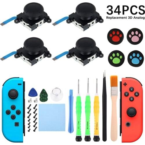 34/21/19/10PCS Replacement 3D Analog Joy con Joystick Gamepad Thumb Stick for Nintendo Switch NS Joystic JoyCon Repair Tool