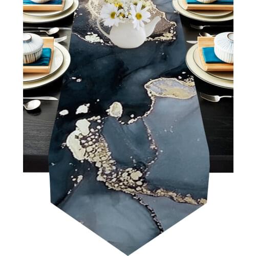 Marble Texture Ink Painting Style Modern Table Runner Wedding For Party Event Home Decoration Table Cover Mat Decor Accessories