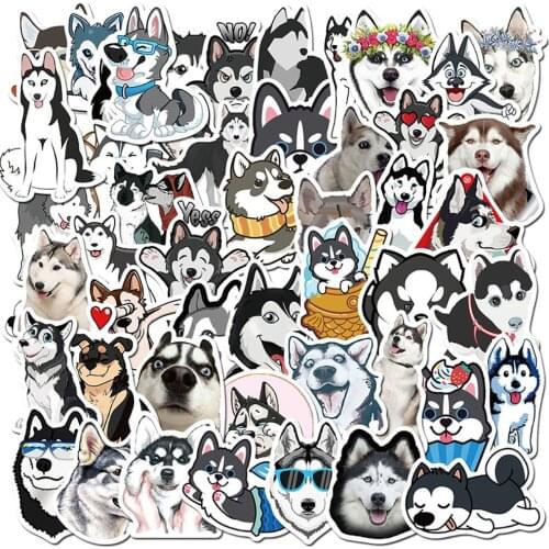 10/30/50PCS Kawaii Husky Dog Graffiti Stickers DIY Skateboard Guitar Motorcycle Laptop Luggage Classic Toy for Kid Gift Sticker