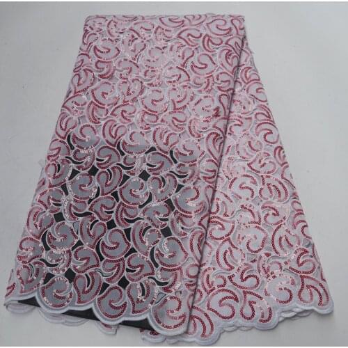 Wedding sequence Nigerian Swiss voile Guipure French tulle high quality African sequins double organza lace fabric evening party