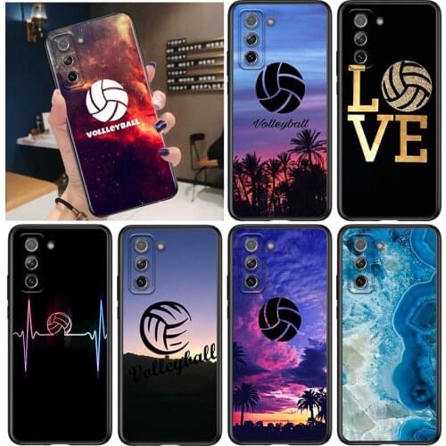 Volleyball Sports for Samsung Galaxy S21 Ultra Plus Note 20 10 9 8 S10 S9 S8 S7 S6 Edge Plus Black Phone Case