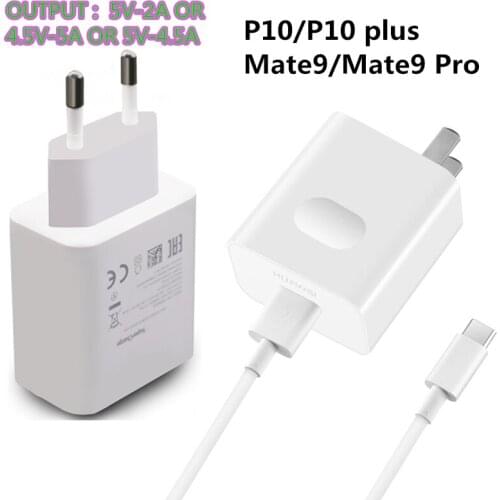 22.5w 5V 4.5A Supercharge For Huawei P10 Plus P20 Pro Mate 9 10 Mate9 Pro Quick fast Travel Charger Adapter 5A Type-c data Cable