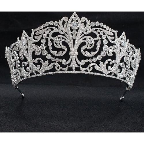 Classic Cubic Zirconia Wedding Bridal Princess Tiara Crown Diadem Women Hair Jewelry Accessories CH10329