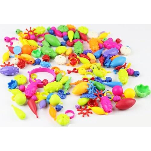 100 Pcs/set Colorful Beads Toys For Kids DIY Bracelet Ring Jewelry Toys Making Beads Kit Educational 3D Puzzle Toys Girls Gift