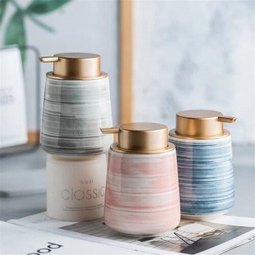 400ml Soap Dispenser Bathroom Ceramic Shampoo Bottles Hair Conditioner Hand Washing Liquid Empty Refill Sub-bottle