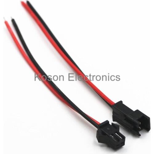 5Pairs 20cm 200mm Long JST SM 2Pins 2.54mm Plug Male to Female Wire Connector