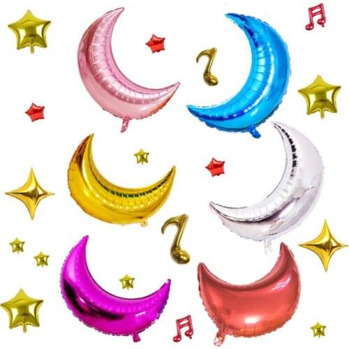 50pcs 36 Inch Moon Aluminum Film Balloon Baby Birthday Decoration Balloon Toy Gift Party Decoration