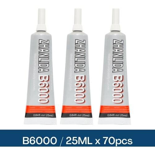 70Pcs 25ML Zhanlida B6000 Adhesive Telephone Glass Glue Repair Point Diamond Jewelry Glue Mobile Phone Touch Screen Adhesive