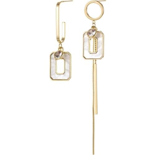 Asymmetric long earrings 2021 new tide temperament female senior atmosphere earring sterling silver web celebrity earrings