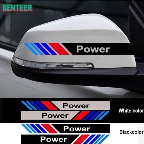 2pcs performance Car rearview mirror sticker For BMW M E46 E60 E39 E70 E83 E85 E87 E90 F10 F20 F30 1 2 3 5 7 X Serier