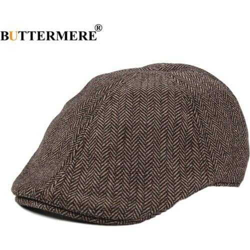 BUTTERMERE Beret Cap 2021 New Autumn Winter Hat Caps for Men Women Brown Herringbone Ivy Newsboy British Vintage Flat Cap