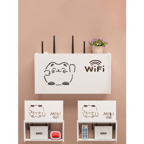 Wireless Wifi Router Storage Box Cable Plug Board Wall Hanging Shelf Bracket Home Decor Organizer Holder