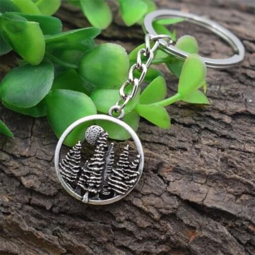 Adventure Wanderlust Landscape Pendant Sunrise in the forest Keychain Gifts for travel lovers