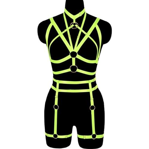 Exotic Costumes Harness Fashion Goth Clothes Women Punk Suspender Belt Sexy Lingerie Set Accessories Garters Adjust Waist Size