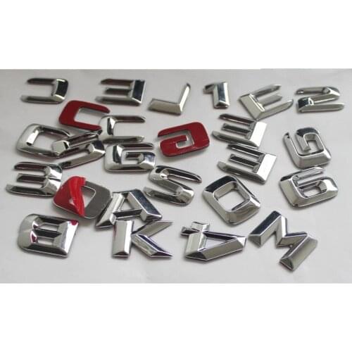 Chrome Plastic Car Trunk Rear Letters Number Badge Emblem Emblems Sticker for Mercedes Benz AMG A C E G S CLK GLE ML GLK Class