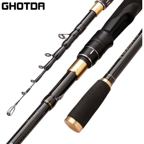 GHOTDA Carbon Telescopic Fishing Rod M Power Ultralight Travel Casting Spinning Rod 1.6/1.8/2.1/2.4M