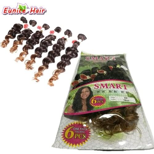 14'' 16'' 18'' 6pcs/pack Deep wave ombre cheap synthetic braiding jerry curl hair weft curl weaving ombre two tone hair
