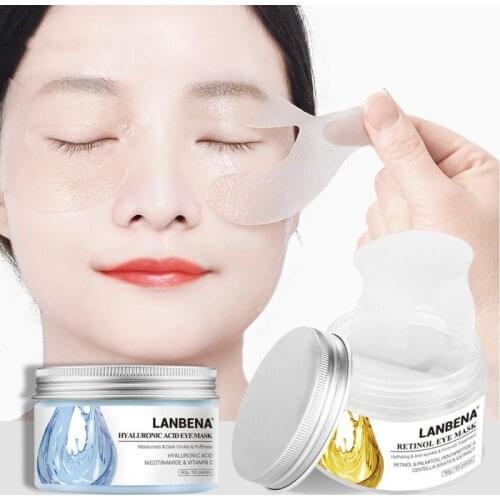 LANBENA 50pcs Hyaluronic Acid Eye Mask Moisturizing Retinol Eye Patches Serum Anti Wrinkle/Aging Puffiness Dark Circle Eyes bags