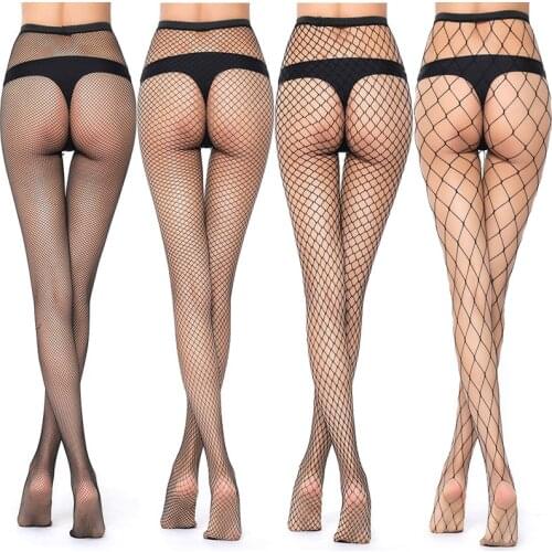 Summer Sexy Mesh Stocking Transparent Slim Fishnet Pantyhose Party Club Net Holes Black Tights Stocking Small/Middle/Big Mesh