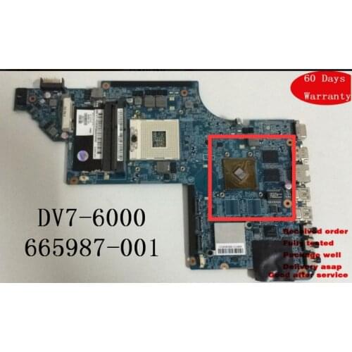 LAPTOP SYSTEM BOARD For HP Pavilion DV7 DV7-6000 Laptop 665987-001 Socket rPGA989 Motherboard