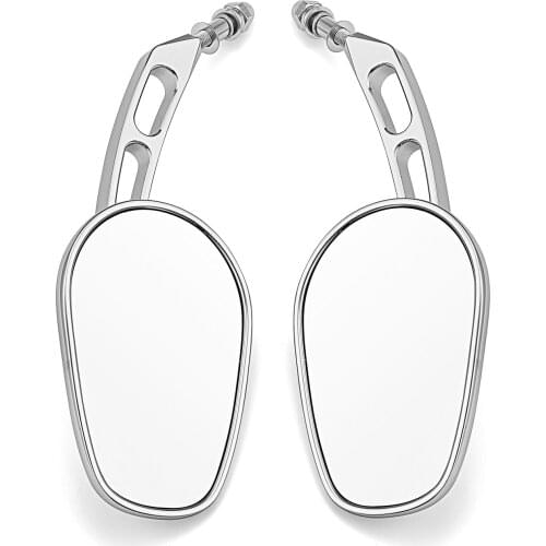 Hollow Side Rear View Mirror Compatible with Harley Sportster Dyna Softail Touring Chrome