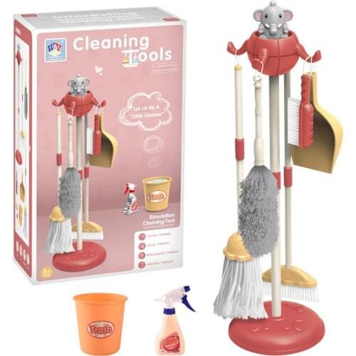 Kids Realistic Housekeeping Toys Set Broom Mop Brush Dustpan Mop Broom Dustpan Pretend Toy Set Excellent Gift For Children