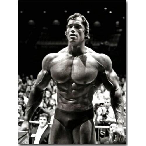New Canvas Painting Arnold Schwarzenegger Bodybuilding Posters Motivational Quote Art Fitness Inspirational Wall Art Picture