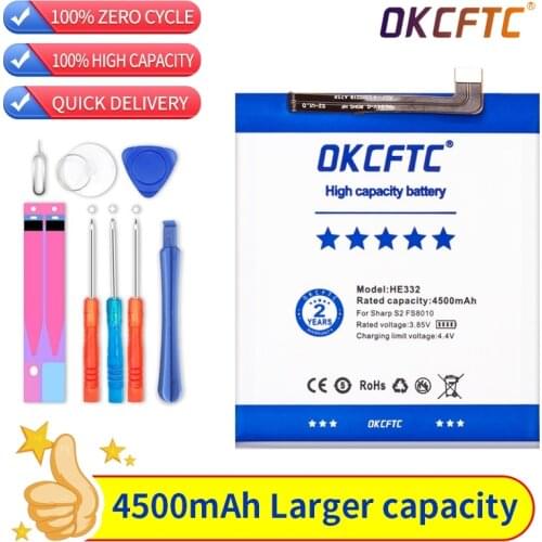 Original 4500mAh HE332 Replacement Battery For Sharp S2 fs8010 Aquos S2 FS8018 S3 Mini S3mini Mobile Phone Batteries Accumulator