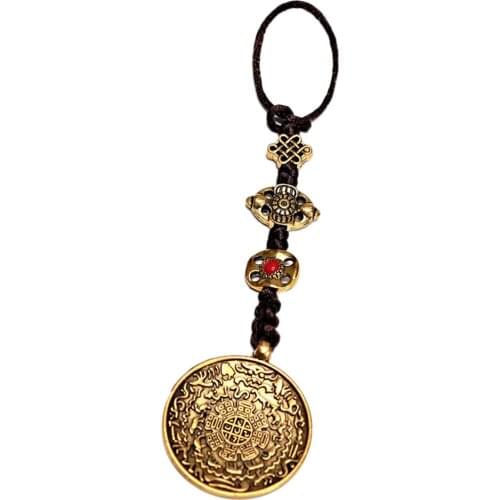 Nepal Eight-diagram-shaped Smooth Back Pendant Collectable 3.3cm