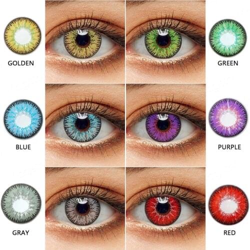 Multi Colored Lenses Beautiful Pupil Eye Cosmetic Colorful Contact Lenses Halloween Cosplay Lenses Crazy Gray Blue Lens For Eyes