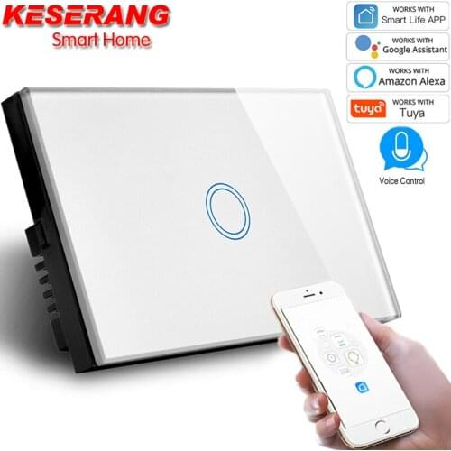 SAA AU/US 1 Gang Smart Light Switch Tuya Wireless Wall Interruptor Touch Control WiFi Switch Compatible Alexa Google Assistant