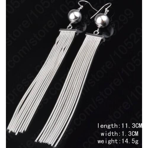 Trendy Classic Women Jewelry 925 Sterling Silver Snake Chain Earrings Women Wedding Gift Femme Engagement Bijoux