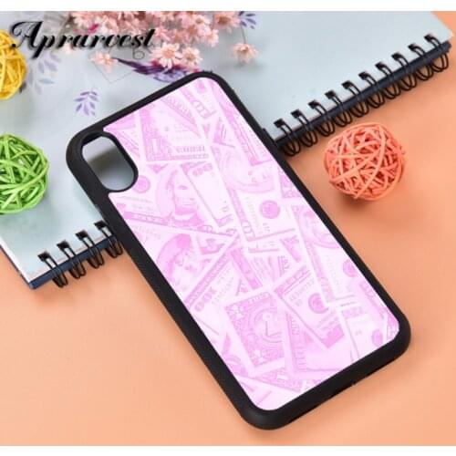 Aprarvest Pink money dollar Silicone Rubber Phone Case Cover For iPhone 6 6S 7 8 PLUS X XS XR 11 12 MINI PRO MAX