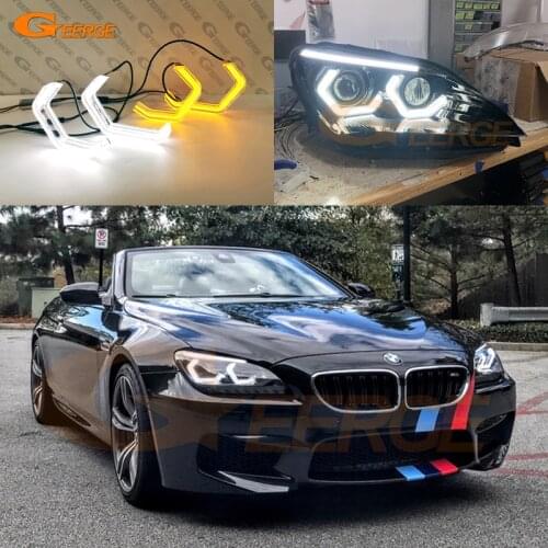 For BMW F12 F13 F06 M6 640i 650i 2012 2013 2014 2015 Ultra Bright Concept M4 Iconic Style LED Angel Eyes halo rings Day light