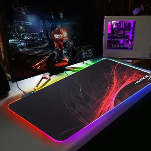 LED Light mausepad RGB Keyboard Cover Desk-mat Mouse Pad Waterproof Multi-size Computer HyperX Gamer CS Dota Colorful Surface