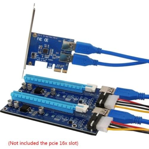 USB 3.0 PCI-E 1 Turn 2 PCI Express 1X Slots Riser Card Mini ITX Turn External 3 PCI-E Slot Adapter PCIe Port Multiplier Card