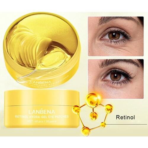 60PCS Eye Mask Moisturizing Remove Dark Circles Anti-Puffiness Wrinkles Anti-Aging Brighten Sodium Hyaluronate Retinol Skin Care