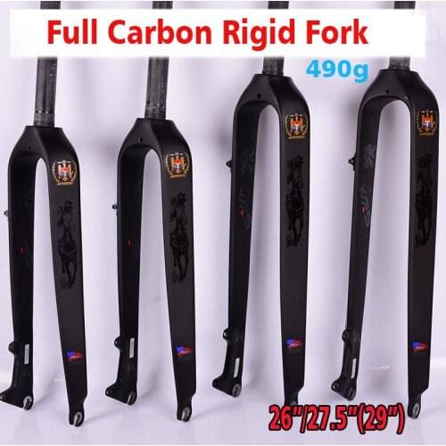 MTB Bicycle Fork Full Carbon Fiber KRSEC Bike Rigid Fork 26/27.5/29er 3k Matt Mountain Bike Forks Cycling Parts