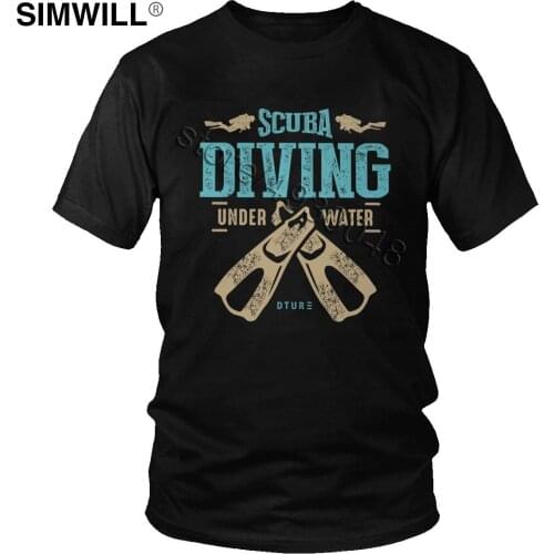 Vintage Scuba Diving T-Shirt Unique Retro Diver Tee Short Sleeves Cotton Print Tshirt Trend Dive Fans T Shirt Clothing Gift Tops