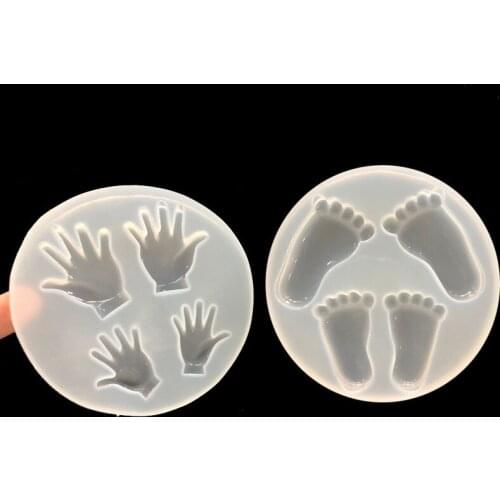 Mirror Crystal Epoxy Size Palm Ankle Mold Liquid Silicone Fondant Decorative Pendant Mold
