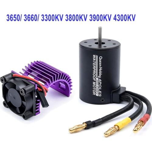 1pcs 3650 3660 3300KV 3800KV 3900KV 4300KV Brushless Motor with heatsink for 1/8 1:8 1/10 1:10 RC Car Truck Model