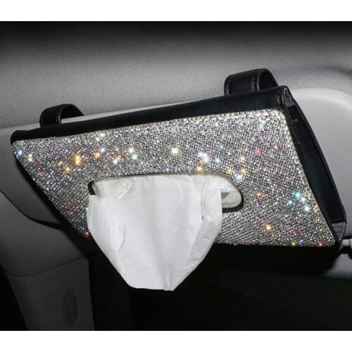 1 Pcs Crystal Car Tissue Box Towel Sets Car Sun Visor Tissue Box Holder Auto Interior Storage Decoration for BMW Car Accessories