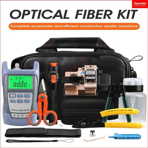 16-in-1 Toolkit set FTTH Fiber Optic Tool Kit with New Fiber Optical cutter and 10mW Visual Fault Locator Stripper Tool