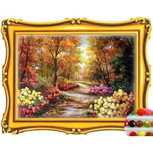 2017 Diy diamond painting Autumn diamond painting cross stitch crystal round diamond sets unfinished full diamond embroidery