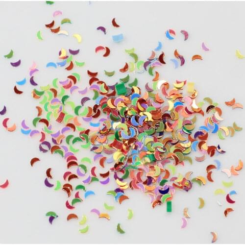 3MM Moon Shape Sequins Colorful PVC Loose Glitter Paillettes Decals Beauty Decoration For Nail Art Sewing