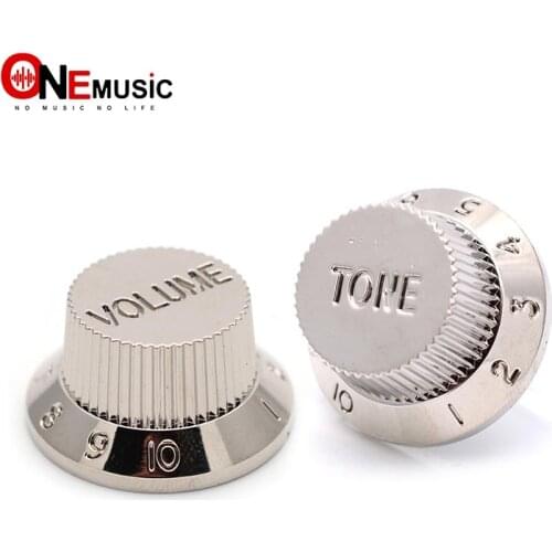 3 Pcs Silver Electric Guitar Bass Speed Control Knobs Volume and Tone Knob Guitar parts