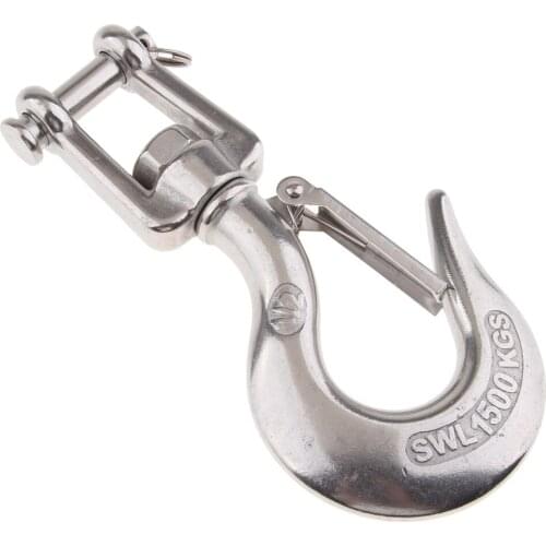 304 Stainless Steel Swivel Eye Clevis Lifting Chain Snap Hook 1/2 Inch