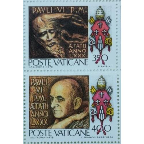 A14 2PCS vatican, 1978， Post Stamps Postage Collection