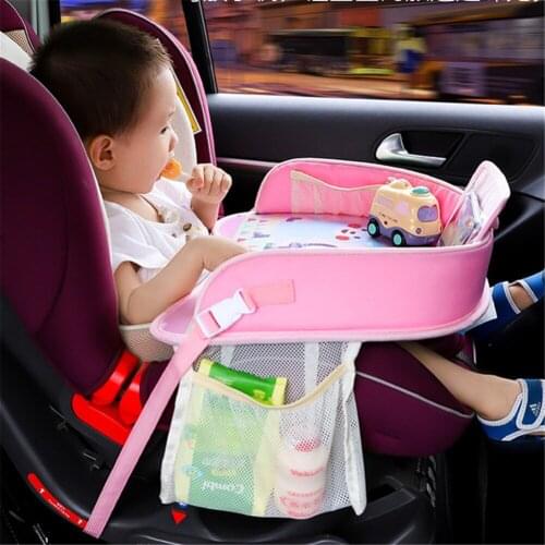 Car Beverage Food Stand for Kids Safety Seats Car Styling Seat Organizer Phone Pouch Storage Holder Auto Dining Table for kids